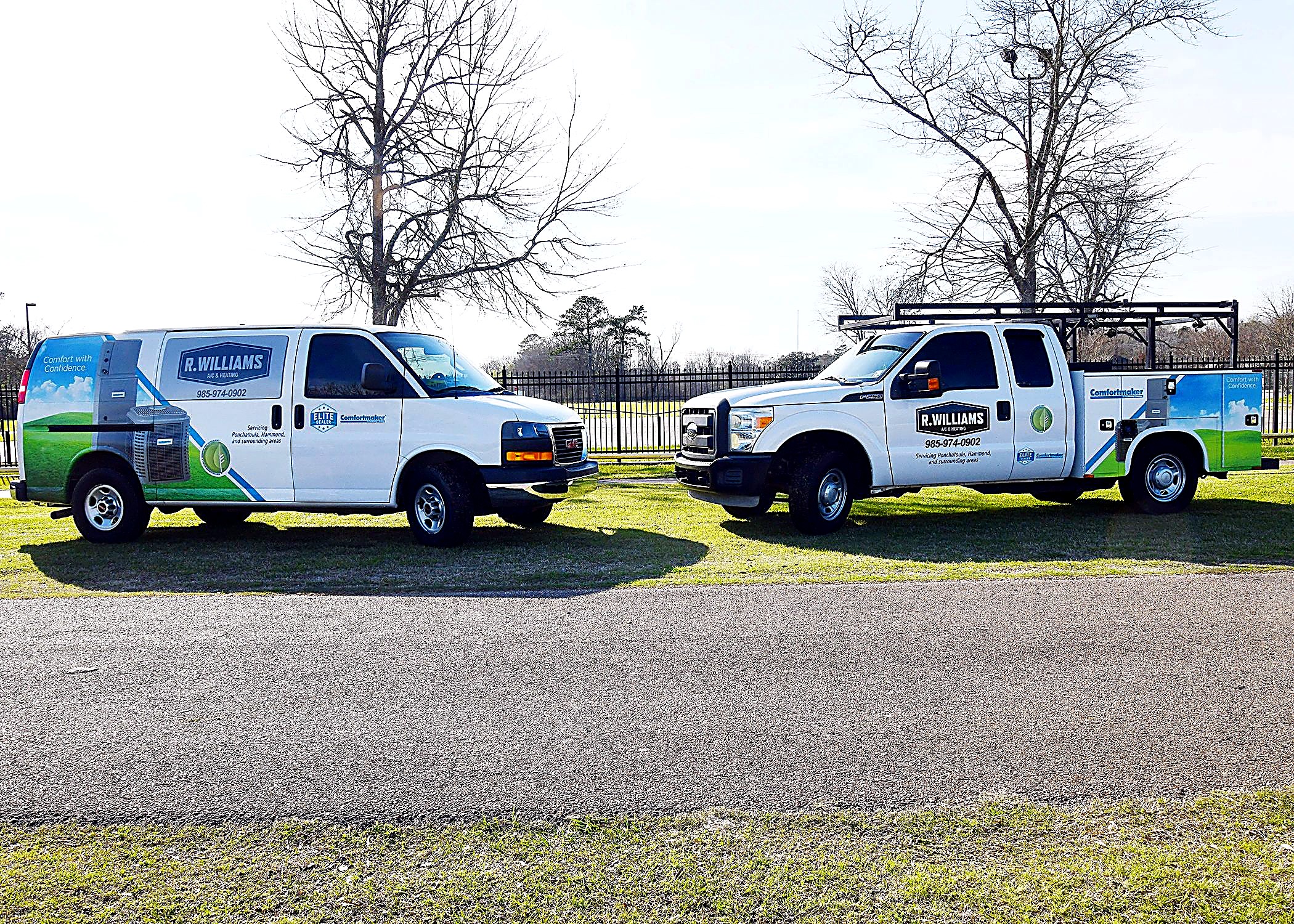 R. Williams A/C and Heating service truck